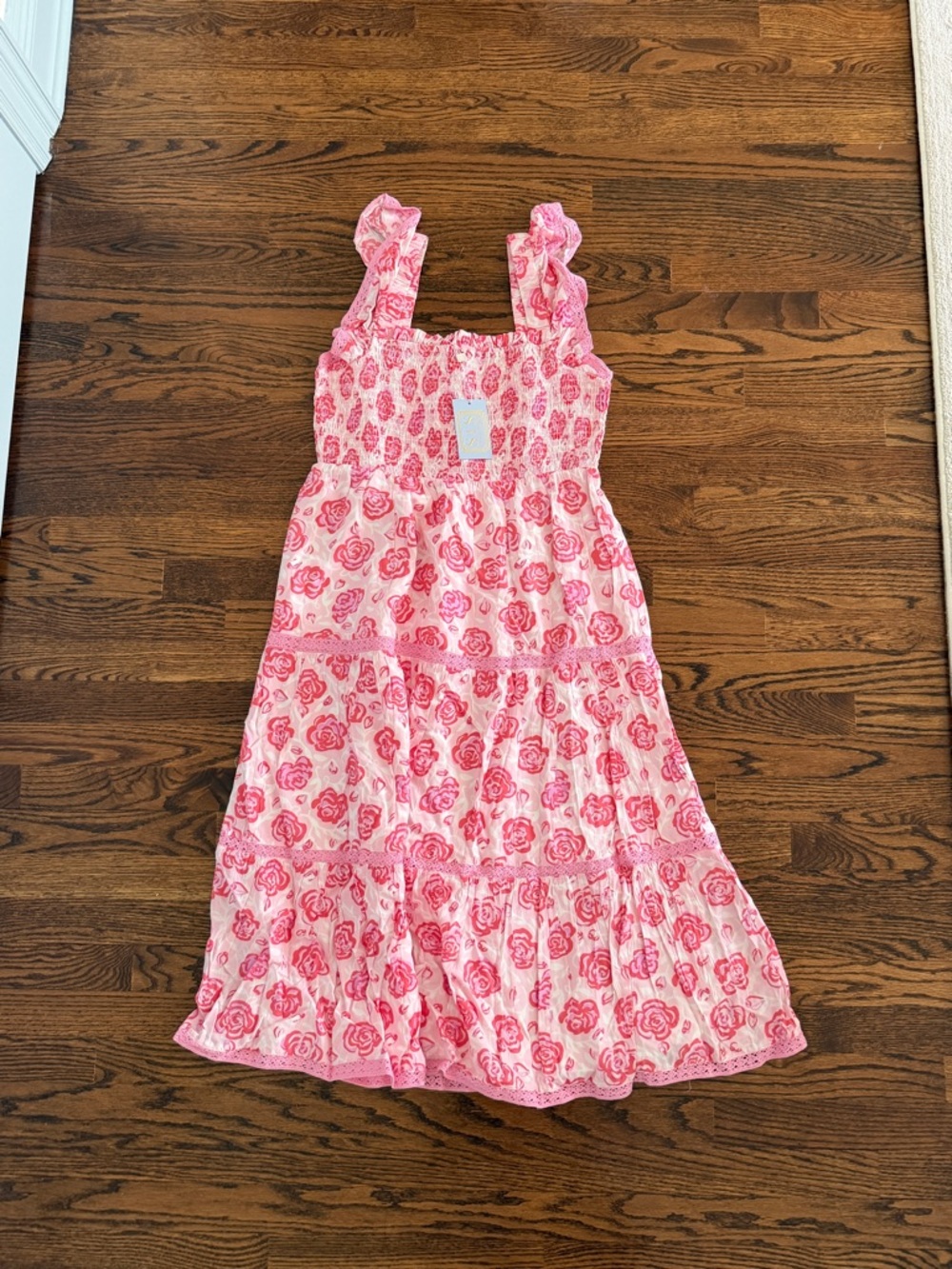 Sail to Sable Pink Floral Tiered Maxi Dress